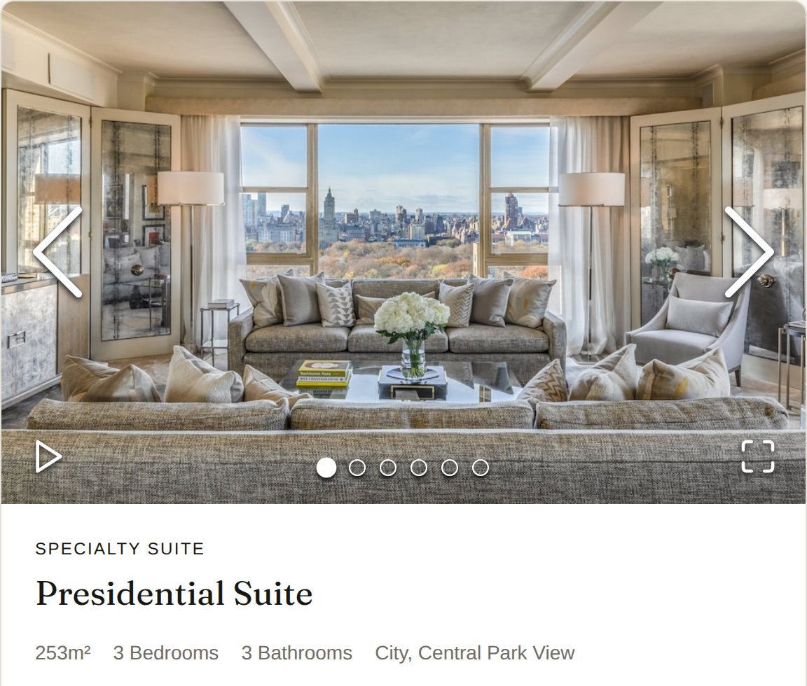 The Presidential Suite at The Carlyle as a room on the Edition Noir hotel page