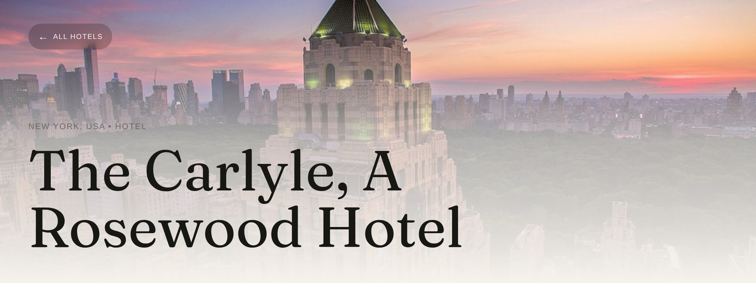 The Carlyle, A Rosewood Hotel, New York, on its Edition Noir hotel page